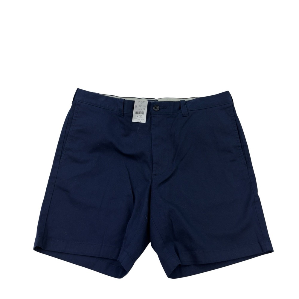 J.Crew Navy Blue Cotton Elastane Flat Front Chino Shorts Men's Size 35x7 NWT